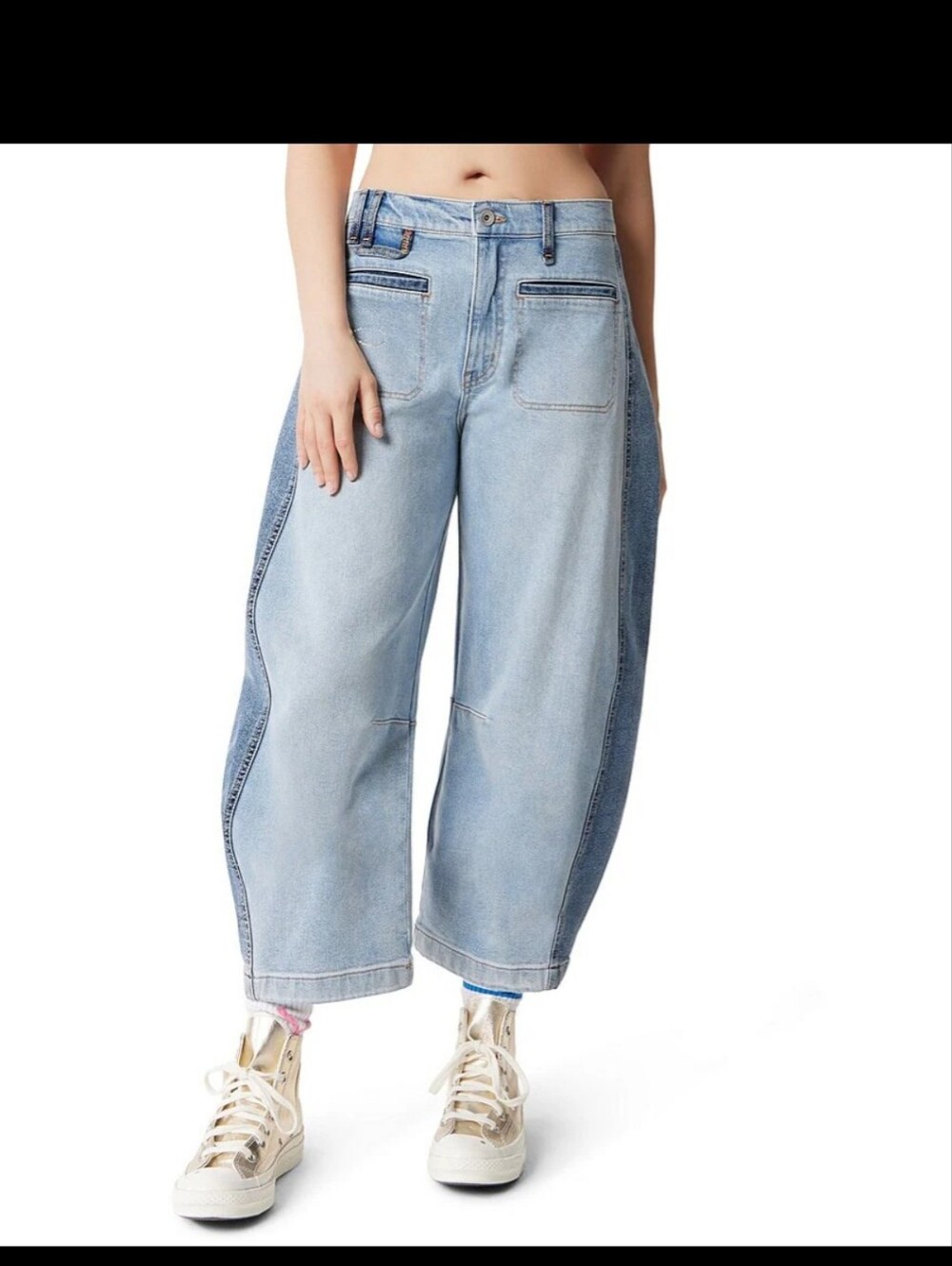Frayed soraya wash rhinestone bow adorned barrel ankle jeans size 30 brand new